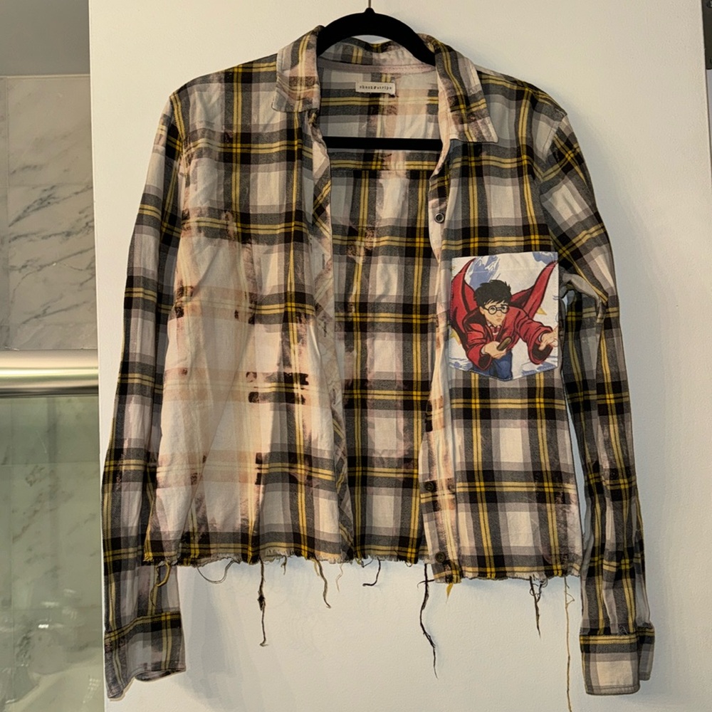 Women’s patchwork distressed flannel